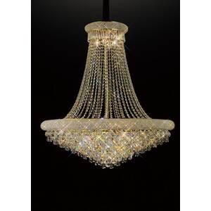 Alexandra Ceiling Pendant Chandelier 18 Light French Gold, Crystal - Gold