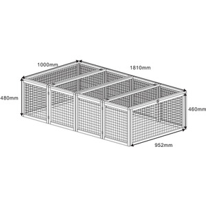 Wooden Small Animal Run Hutch with Roof - Brown / 181cm by Actiaspet