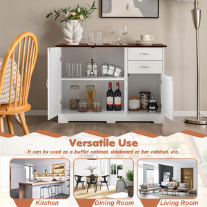 Costway Buffet Sideboard Storage Cabinet Console Table Furniture - White by Costway
