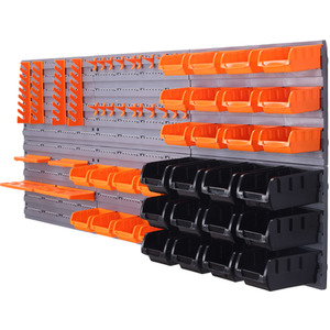 DIY Tool Storage Set with Wall Plates - Black / 66 Piece Set by Groundlevel