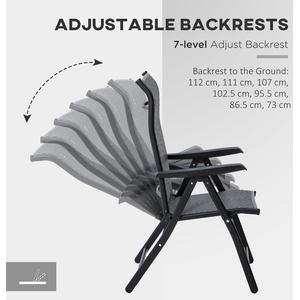 Outsunny Outdoor Rattan Folding Chair Set of 4 with Adjustable Back - Grey by Outsunny