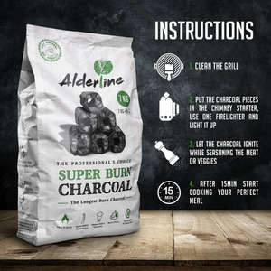 Alderline Superburn BBQ Charcoal Briquettes 7kg by Alderline