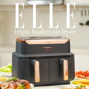 ELLE 9L Dual Air Fryer - Grey & Rose Gold / Triple Air Fryer by GRS