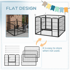 Metal Pet Playpen Dog Kennel - Grey by PawHut