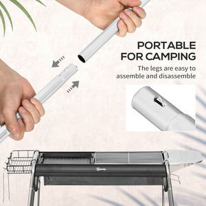 Outsunny Charcoal BBQ Grill Portable - Black by Outsunny