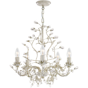 Almandite 5 Light Cream and Gold - Cream by Lighting Collection