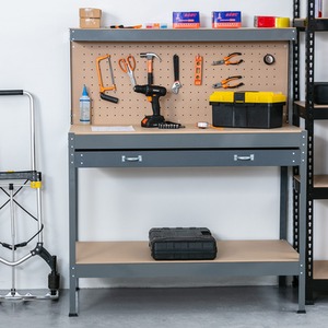 SwitZer Steel Garage Storage Work Bench - Grey by SwitZer
