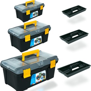 3 Piece Tool Box Set - Black