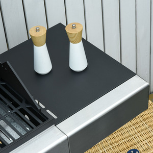 Outsunny Gas Burner Barbecue Grill Outdoor - Black and Stainless Steel by Outsunny