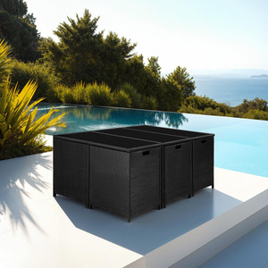 Malaga 641 Rattan Garden Furniture Set with Protective Cover by tectake