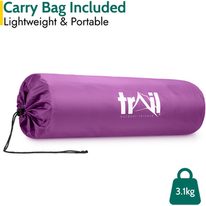 Extra Wide Single Self Inflate Mat 10cm - Purple by Trail