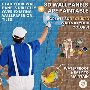 3D Wall Panels (50x50 cm) PVC Cladding Panel in Diamond Design by NOVECRAFTO