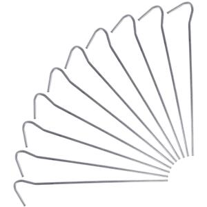 17cm Galvanised Steel Tent Pegs Silver Pack of 10 - Grey by Redwood