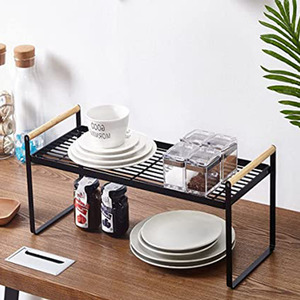 Kitchen Spice Rack Free Standing Cupboard Organiser - Black / 33.2cm by Livingandhome