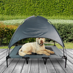 Grey Elevated Dog Bed with Canopy - Grey / 91cm by Actiaspet