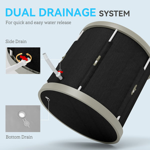 SPORTNOW 210L Ice Bath Tub Outdoor with Lid, Cover and Carry Bag - Black / 210l by SPORTNOW