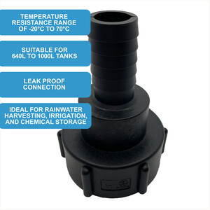 IBC S60x6 (2 inch) Female to (2 inch) Hose Tail by DNA PACKAGING LTD