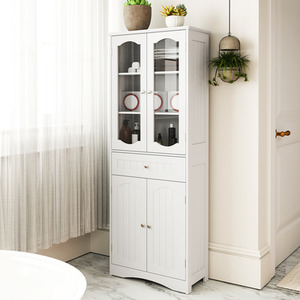 160cm Tall Bathroom Storage Cabinet - White by Costway