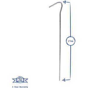 17cm Galvanised Steel Tent Pegs Silver Pack of 10 - Grey by Redwood