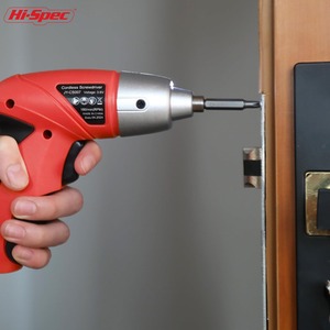 27 Piece 3.6V Electric Power Screwdriver and Bit Set - Red by Hi-Spec