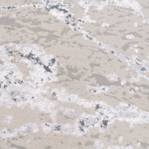 Neutral Greige Gold Distressed Abstract Living Area Rug - Greige / 110 x 60cm by The Rug House