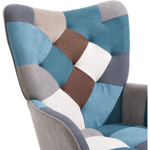 Upholstered Wingback Armchair with Footstool by Livingandhome