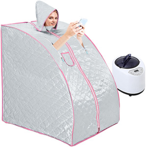 Portable Steam Sauna with 99min Timer - Silver by Livingandhome