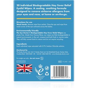 Eyelid Wipes for Hay Fever and Allergy Relief - White / 80 by The Eye Doctor