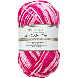Pack of 6 Multi Colour Milk Cotton Yarn - Multicolour by Divante