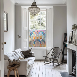 Uzzano Art Deco Stained Glass Privacy Window Film by Creative Printing Solutions