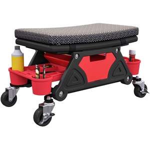 HOMCOM Capacity Rolling Mechanic Stool - Black by HOMCOM