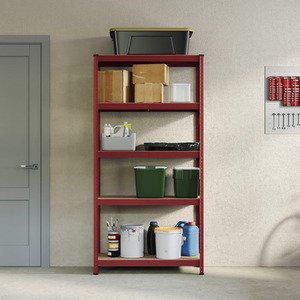 5 Tier Heavy Duty Adjustable Steel Garage Shelving Unit - 875kg Weight Capacity - Red / 40cm by Vida Designs
