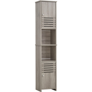 Freestanding Cupboard Storage Cabinet with Adjustable Shelf - Grey by Livingandhome