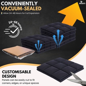 Self-Adhesive Acoustic Wall Panels - Peel and Stick Soundproofing Panels by NOVECRAFTO