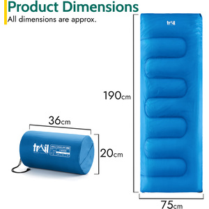 Single 200 GSM Envelope Sleeping Bag - Blue by Trail