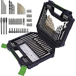 MYLEK 128 Piece Drill Bit And Screwdriver Accessory Set with Carry Case - Black by Mylek