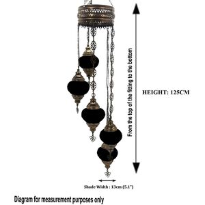 Turkish Moroccan Chandelier Glass Mosaic Ceiling Hanging Lamp ( Style - 6) - White by WORLD HOME LIVING