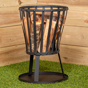 Garden Log Burner Fire Pit Heater Bowl - Black by Samuel Alexander
