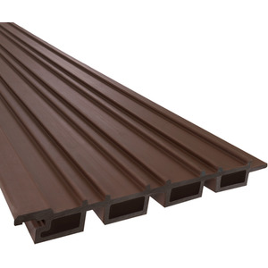 Set of 4 WPC Slatted Wall Cladding Panels - Brown by Monster Shop