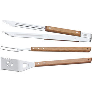 Tramontina 3 Pcs. BBQ Tools Set - Natural Wood by Tramontina
