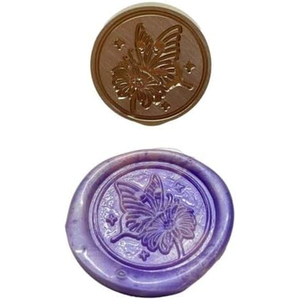 Butterfly Flower Wax Stamp Head - Gold by Syntego