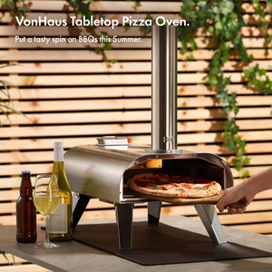 Tabletop Pizza Oven Outdoor - Silver by VonHaus