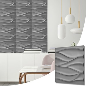 3D Wall Panels (50x50 cm) PVC Cladding Panel Wavy Wave Effect by NOVECRAFTO
