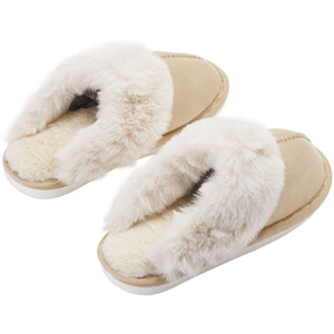 Plush Closed-Toe Slippers with Central Braided Line - Coconut by komore