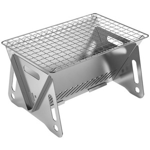 Outdoor Ultra-Light Foldable Multi-Purpose Firewood Stove - Silver