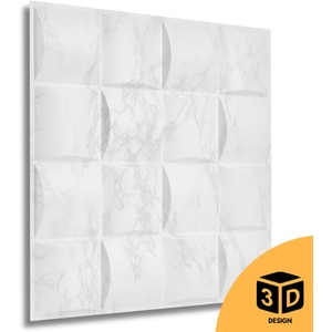 3D Wall Panels (50x50 cm) PVC Cladding Panel in Square Grid Lattice Design by NOVECRAFTO