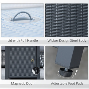 Outsunny Square Propane Gas Fire Pit Table - Black, Grey by Outsunny