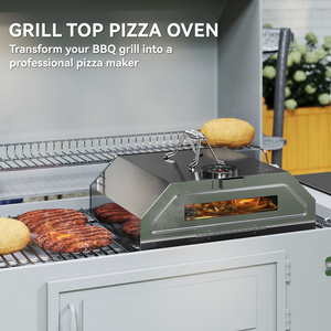 Outsunny Portable BBQ Pizza Oven with Carry Handles - Silver by Outsunny