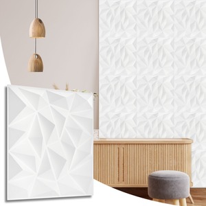 3D Wall Panels (50x50 cm) PVC Cladding Panel in 3D Diamond Design by NOVECRAFTO