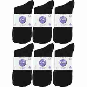 12 Pairs Diabetic Bamboo Socks Non Elastic Gentle Grip Top Socks - Black by IOMI